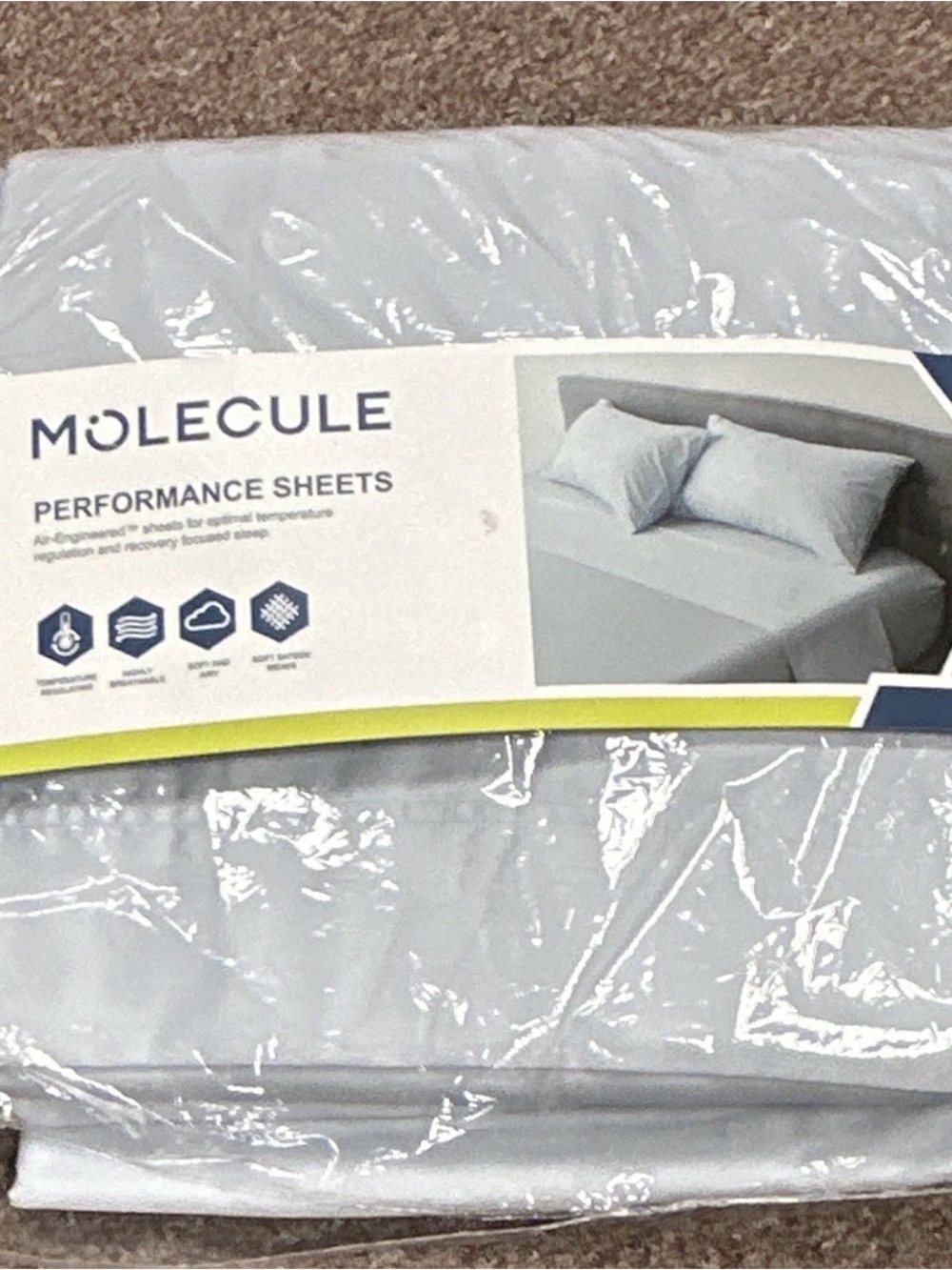 Molecule Performance Sheets — Light Gray Cooling Bedding Set
